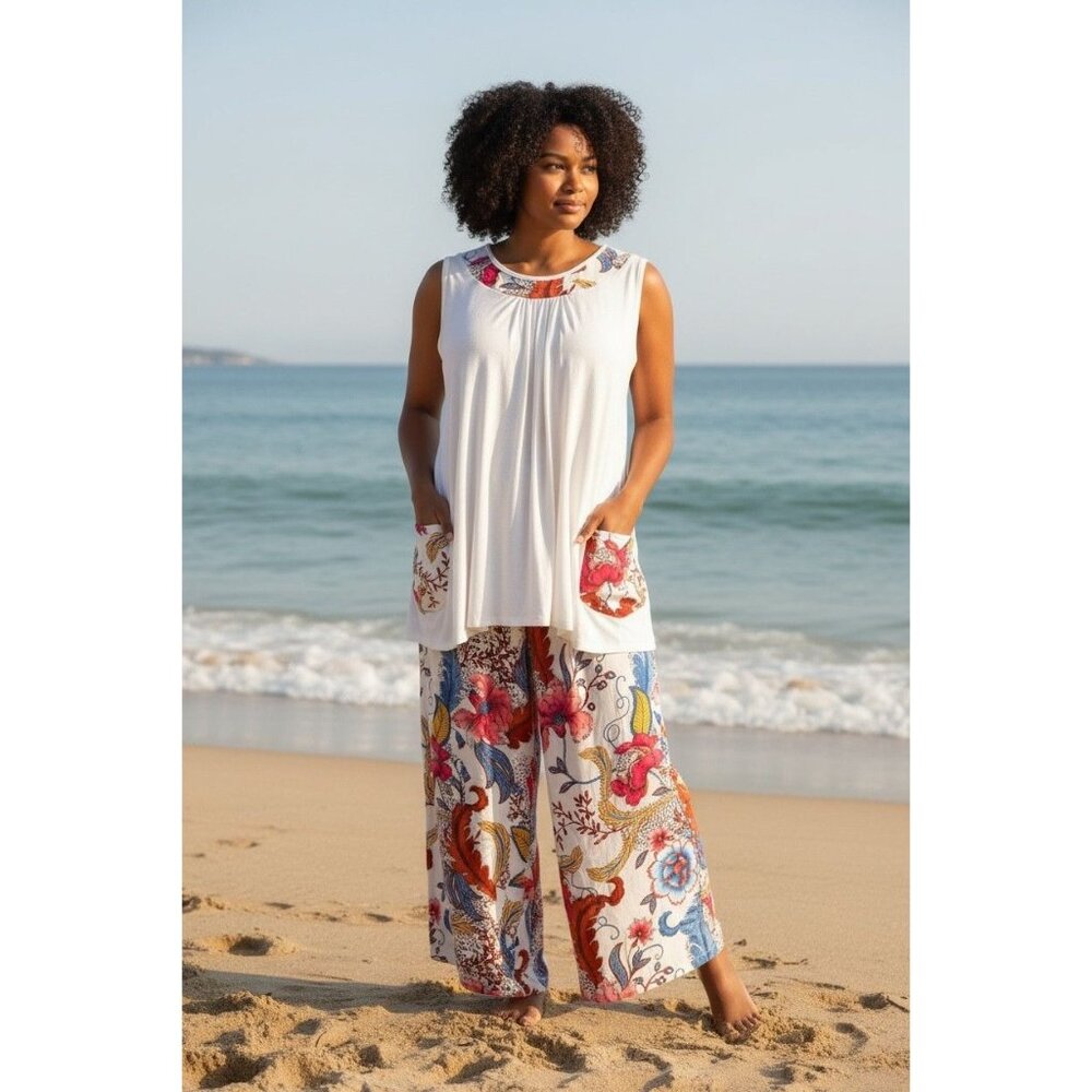 Pyramid Collection Pant Suit - Sleeveless - Cute for Summer!